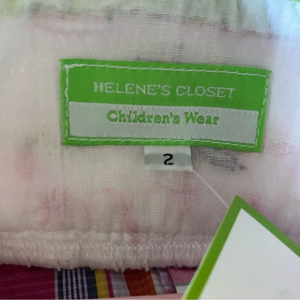 Smocked Dress 2T NWT New Pink Green Plaid Hearts Love 100% Cotton Polka Dots